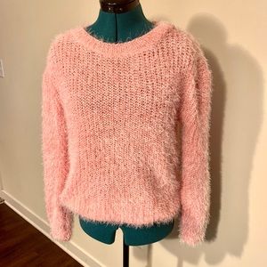 Fuzzy pink sweater